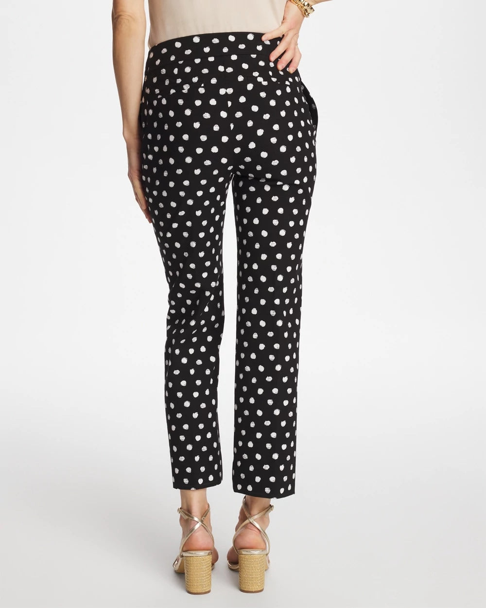 Chico's Sketch Dot Brigitte™ Straight Crop Black