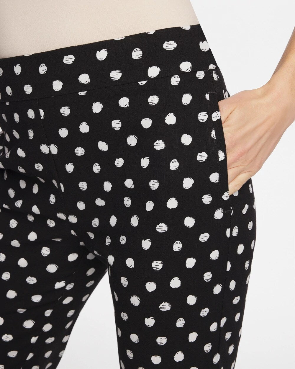 Chico's Sketch Dot Brigitte™ Straight Crop Black