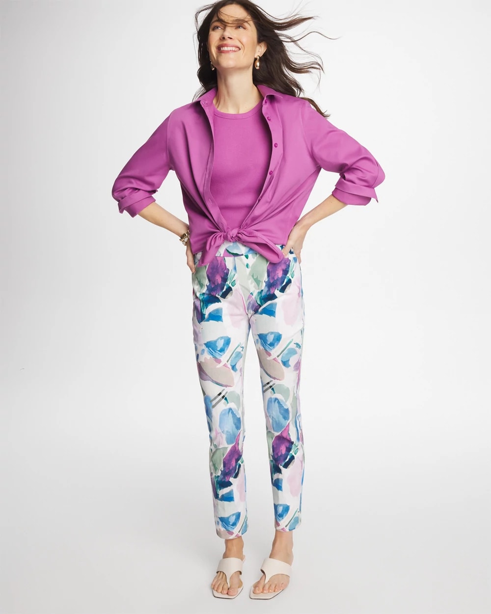 Chico's Blur Geo Brigitte™ Slim Ankle Pants Passport Blue