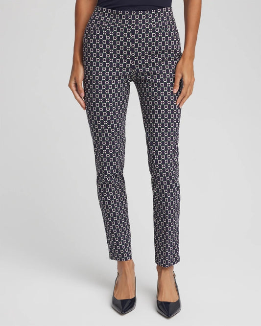 Chico's Brigitte™ Chain Connection Slim Ankle Pants Passport Blue