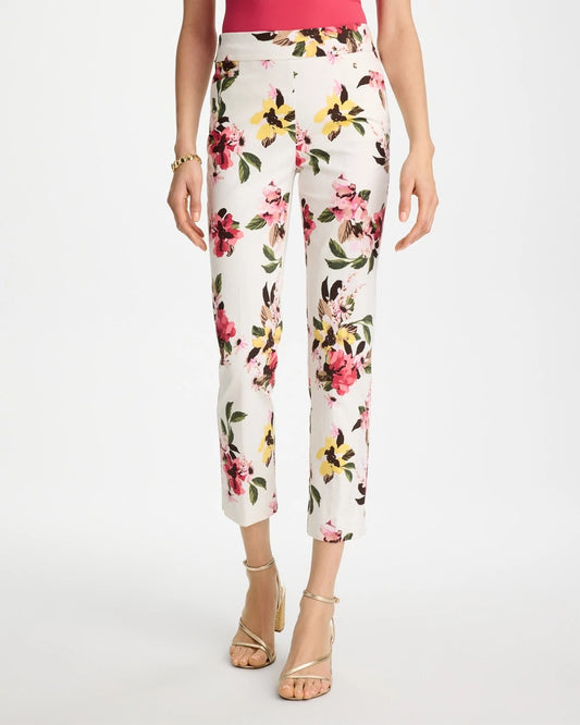 Chico's Brigitte™ Slim Mari Bloom Crop Hot Honeysuckle