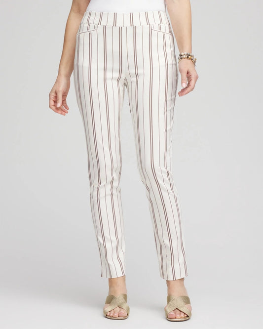 Chico's Petite Brigitte™ Striped Ankle Pants Alabaster