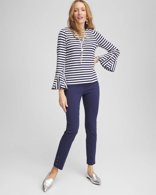 Chico's Brigitte™ Pull-On Slim Rivet Ankle Pants Passport Blue