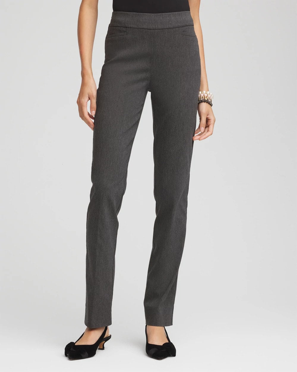 Chico's Brigitte™ Slim Full-Length Pants Graphite Heather Gray