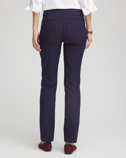 Chico's Shadow Stripe Brigitte™ Slim Pull-On Pants Passport Blue