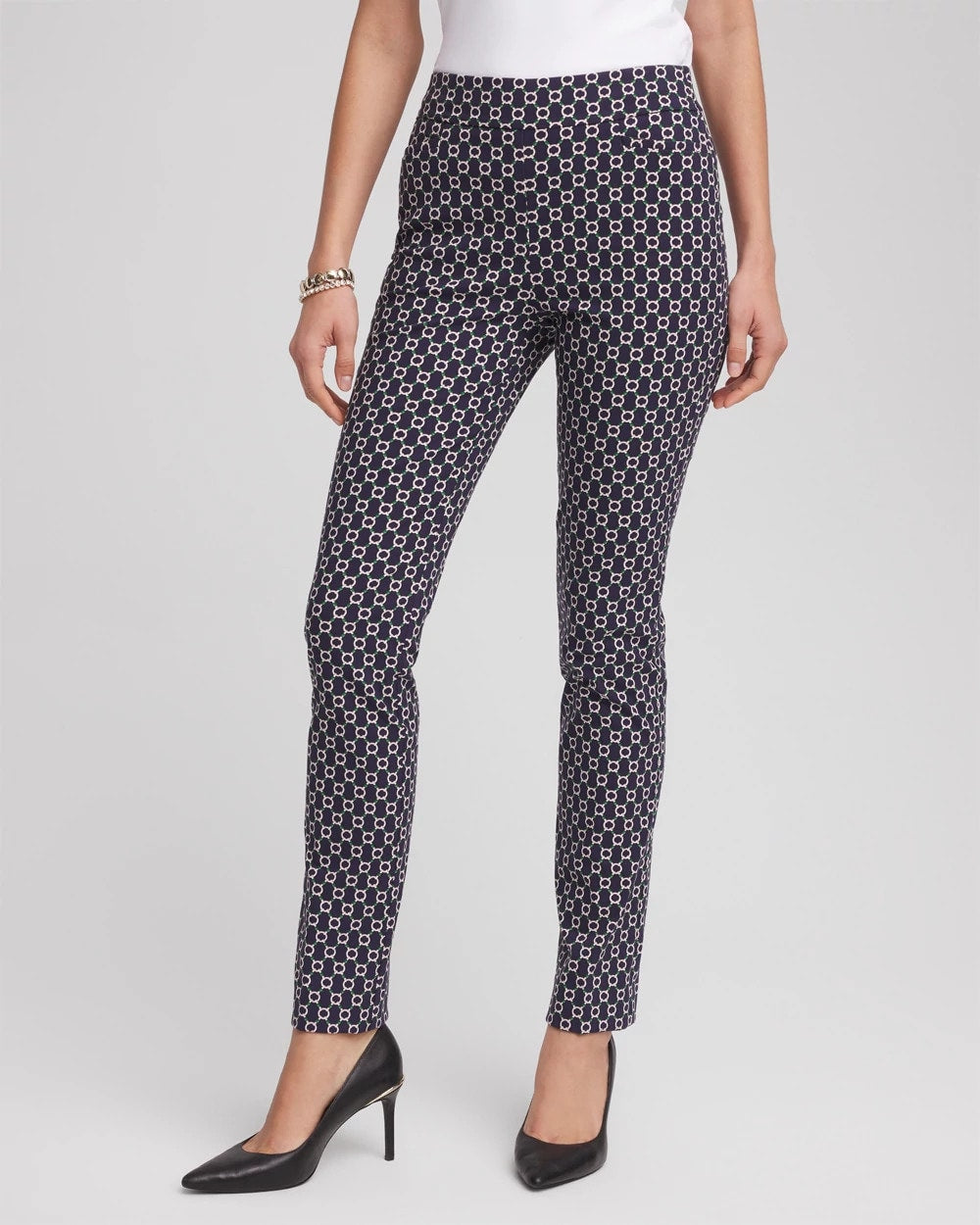Chico's Brigitte™ Chain Connection Slim Pants Passport Blue