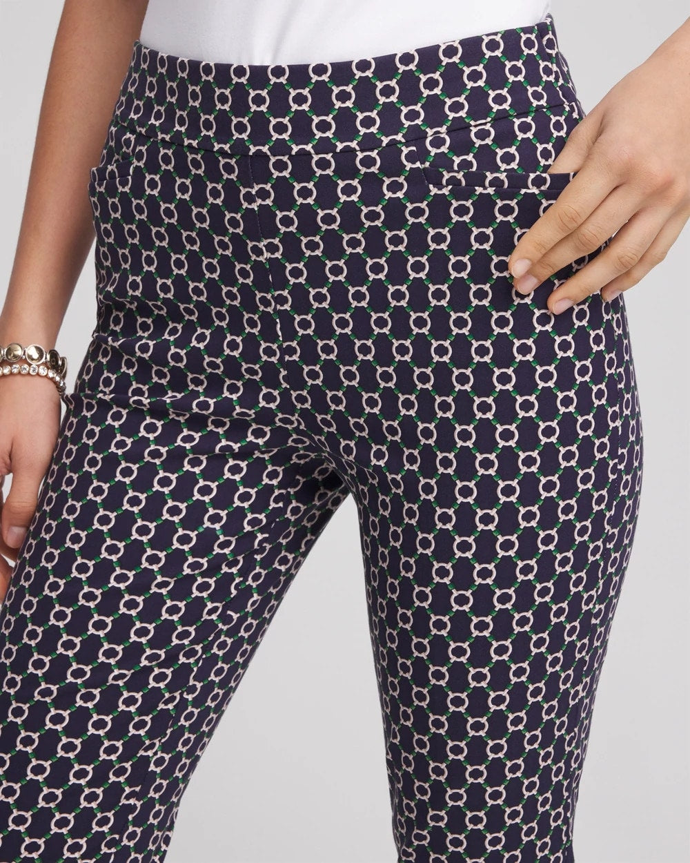 Chico's Brigitte™ Chain Connection Slim Pants Passport Blue