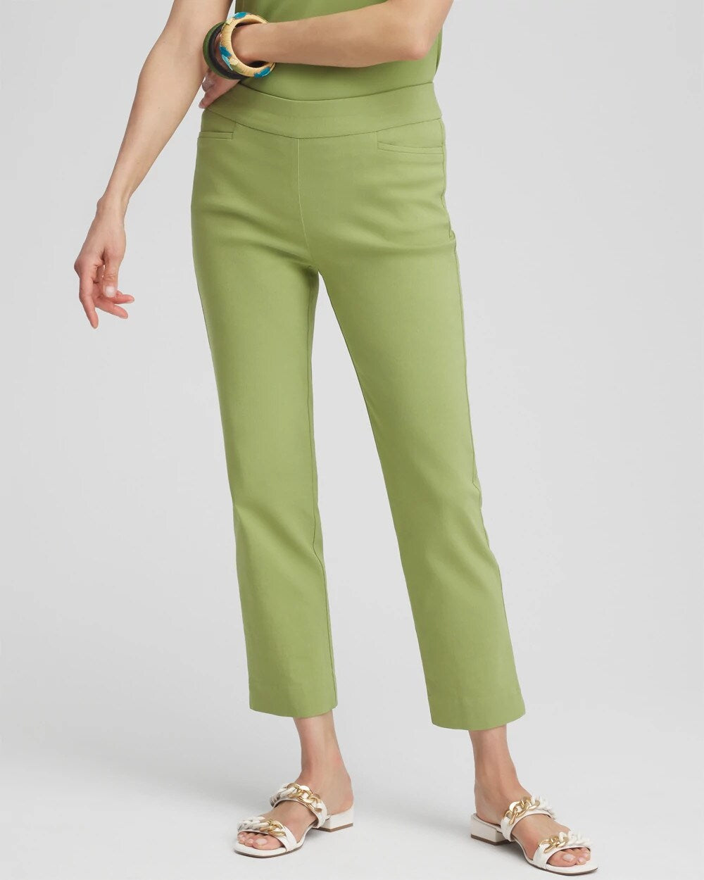 Chico's Brigitte™ Pull-On Slim Cropped Pants Spanish Moss