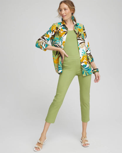 Chico's Brigitte™ Pull-On Slim Cropped Pants Spanish Moss