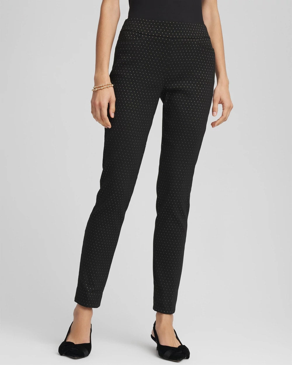 Chico's Brigitte™ Slim Ankle Jacquard Pants Black