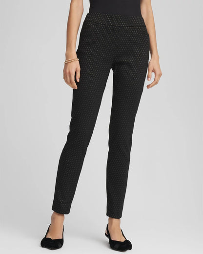 Chico's Brigitte™ Slim Ankle Jacquard Pants Black