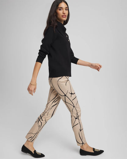 Chico's Brigitte™ Golden Leaf  Slim Ankle Pants Champagne Fizz