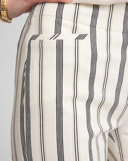 Chico's Brigitte™ Slub Striped Cropped Pants Ecru