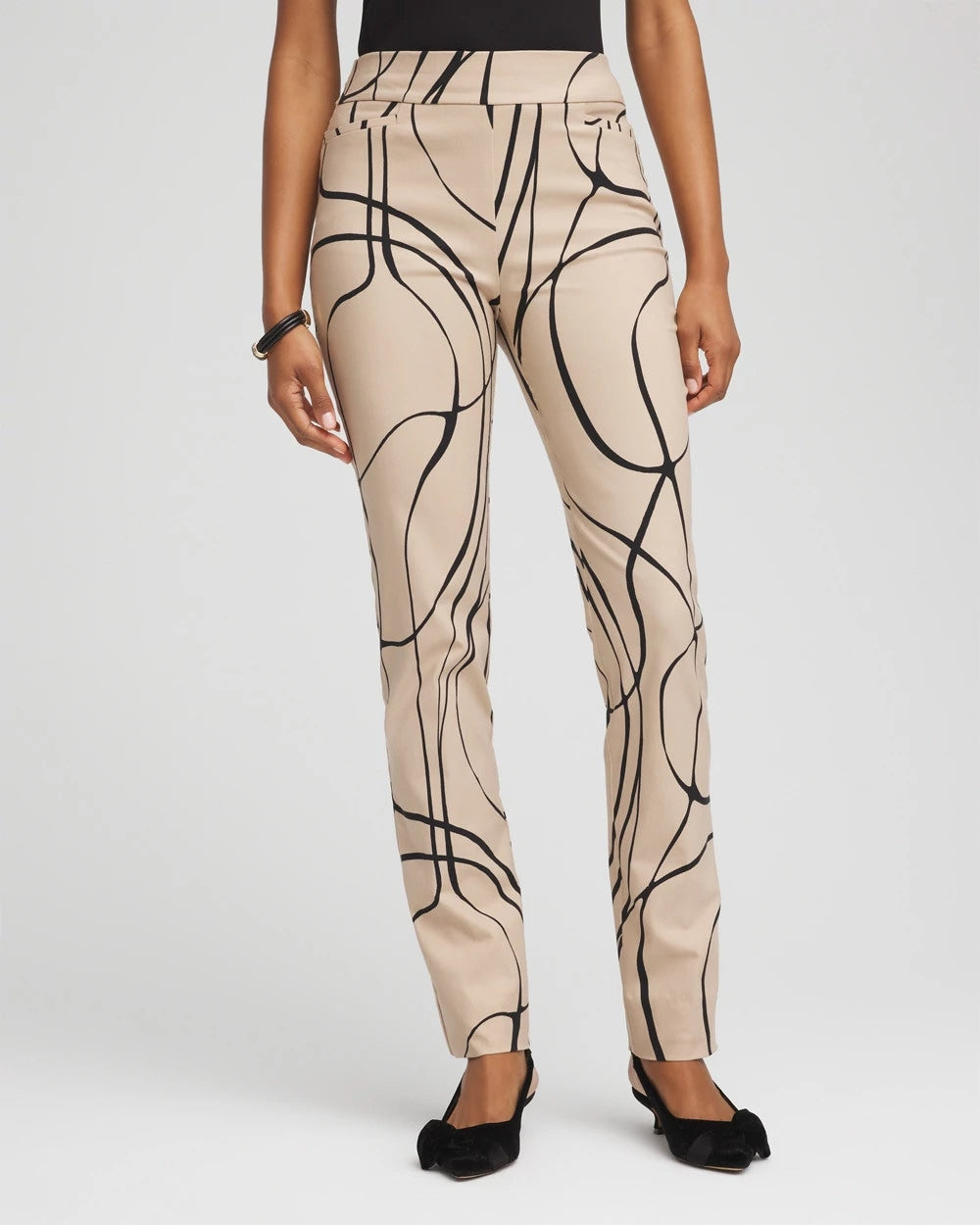 Chico's Brigitte™ Golden Leaf Slim Full-Length Pants Champagne Fizz