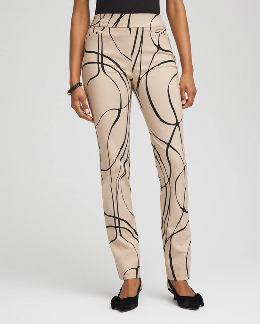 Chico's Brigitte™ Golden Leaf Slim Full-Length Pants Champagne Fizz