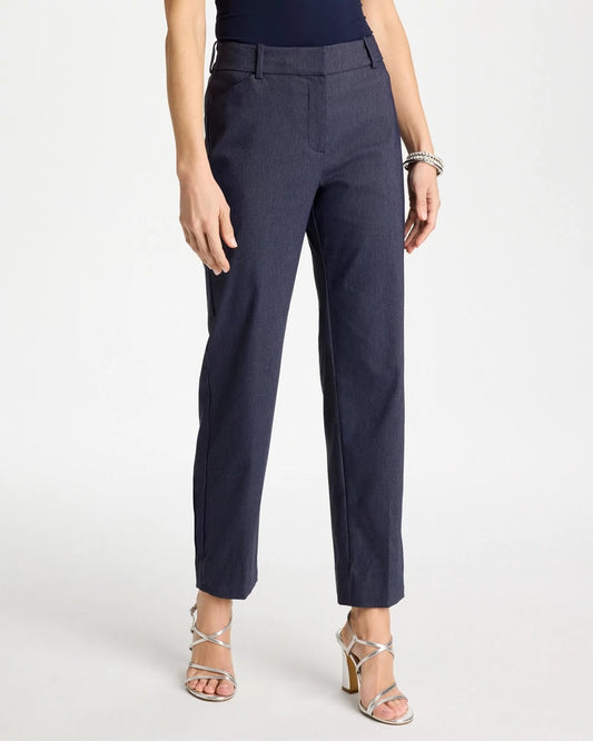 Chico's Emme Fly Front Straight Ankle Pants Indigo