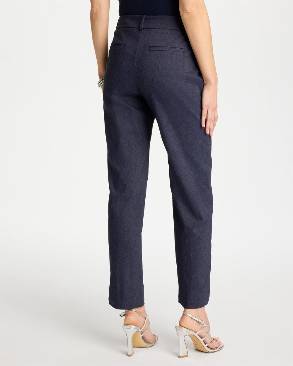 Chico's Emme Fly Front Straight Ankle Pants Indigo