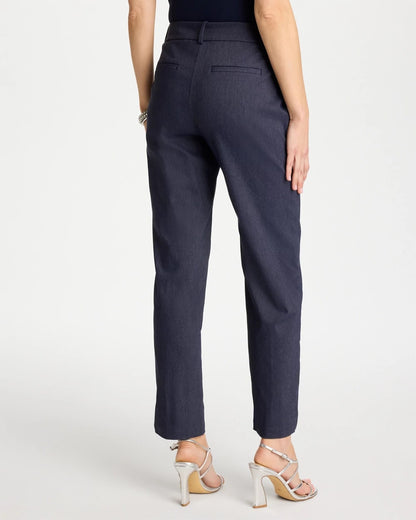 Chico's Emme Fly Front Straight Ankle Pants Indigo
