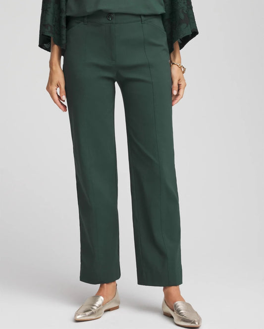 Chico's Emme Straight Ankle Pants Darkest Spruce