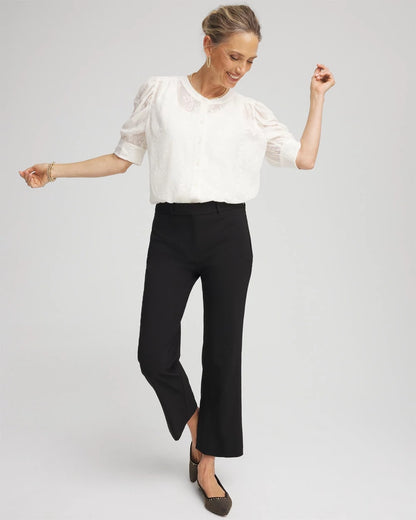 Chico's Emme Cropped Flared Pants Black
