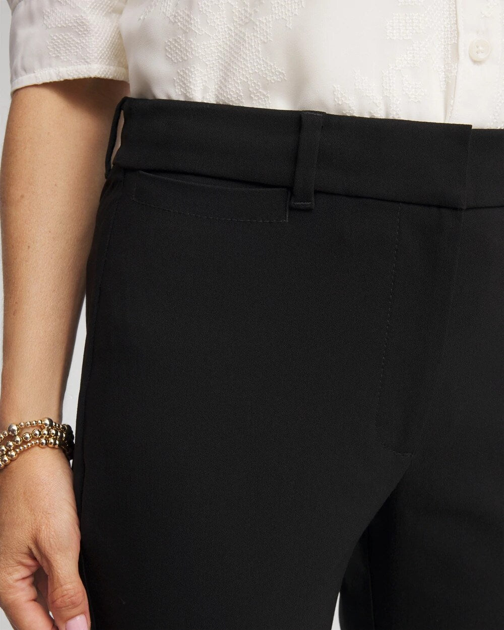 Chico's Emme Cropped Flared Pants Black