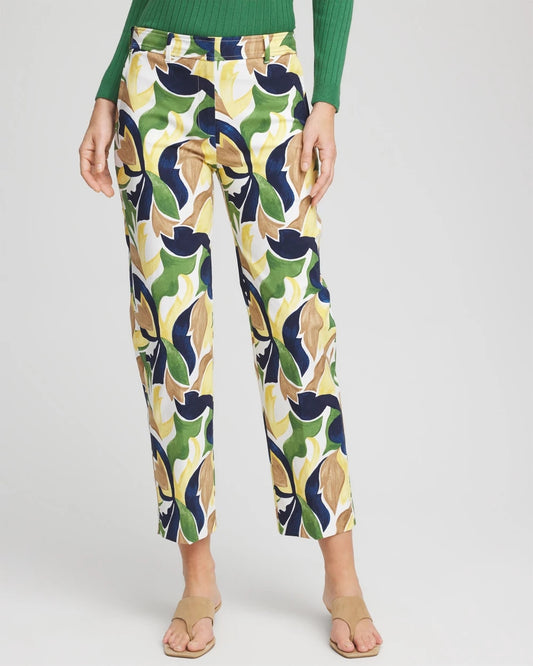 Chico's Emme Straight Mod Cropped Pants Alabaster