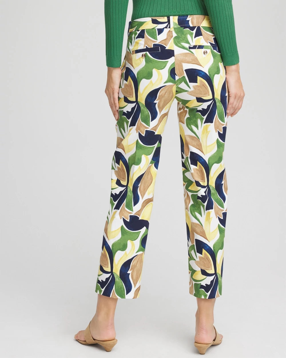 Chico's Emme Straight Mod Cropped Pants Alabaster