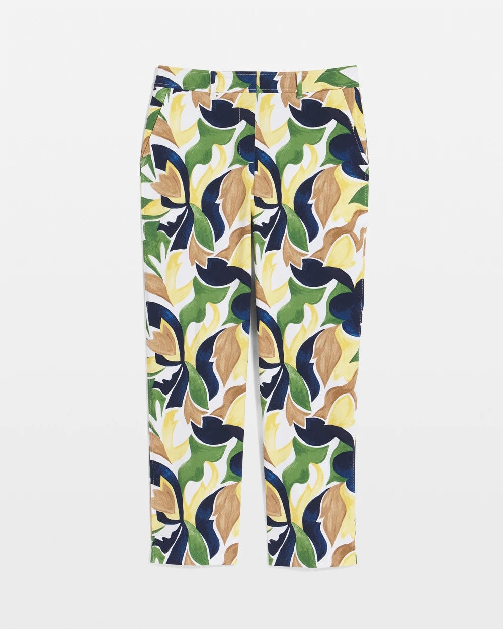 Chico's Emme Straight Mod Cropped Pants Alabaster