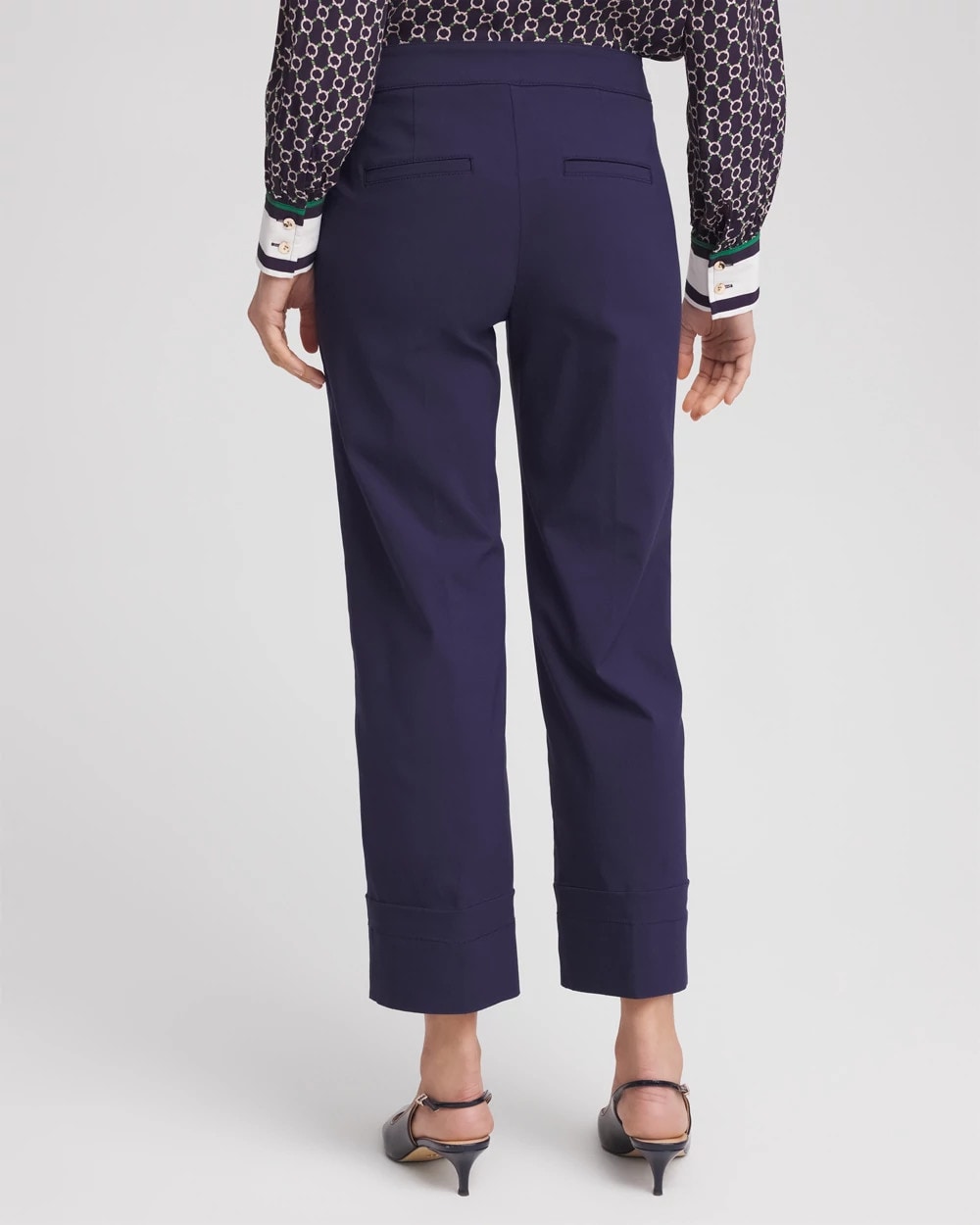 Chico's Emme Sailor Straight Crops Passport Blue