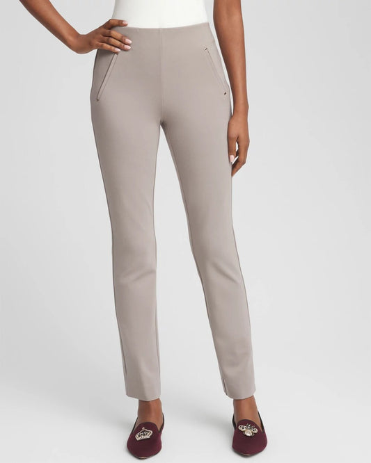 Chico's Juliet Slim Trim Detail Ankle Pants Rocky Mountain
