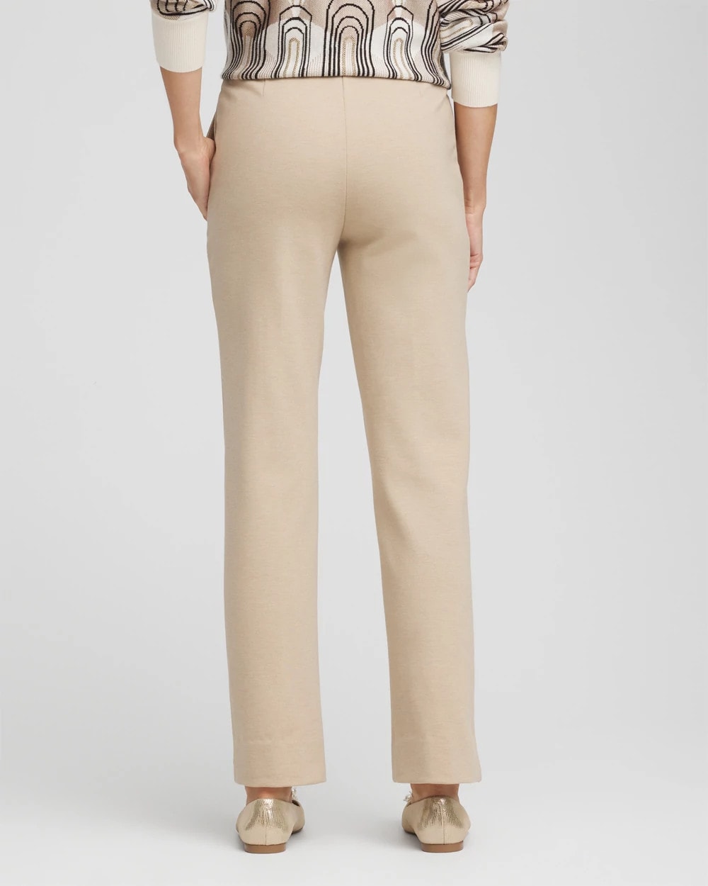 Chico's Juliet Straight Ankle Pants Taupe Heather