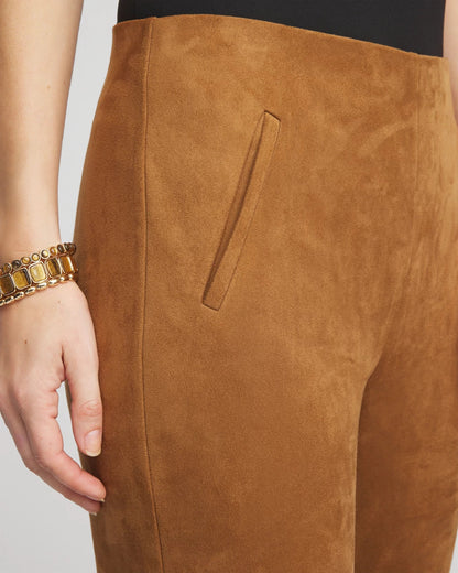 Chico's Faux Suede Juliet Slim Ankle Pants Burnt Sienna