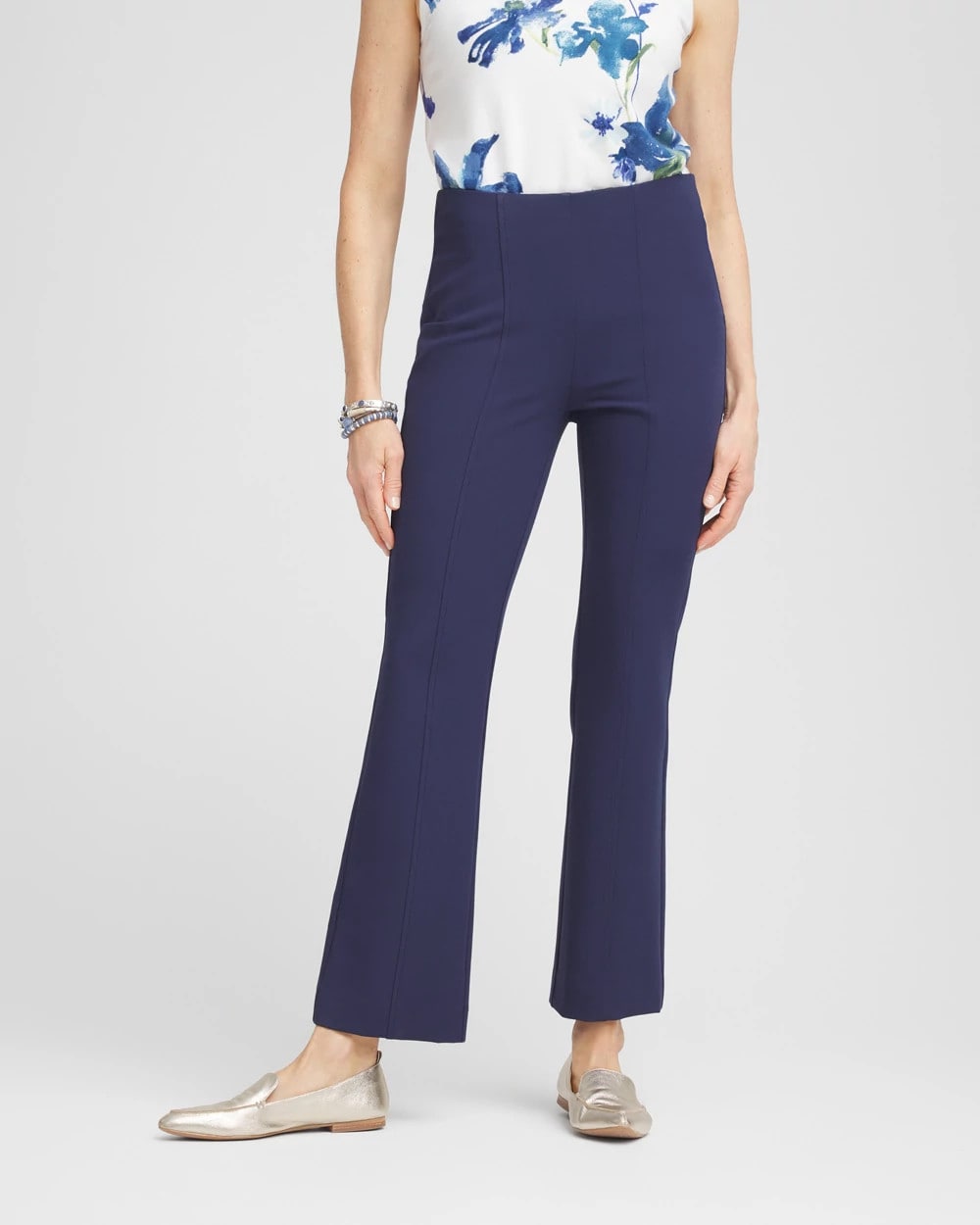 Chico's Lightweight Juliet Kick Flare Pants Passport Blue