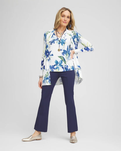 Chico's Lightweight Juliet Kick Flare Pants Passport Blue