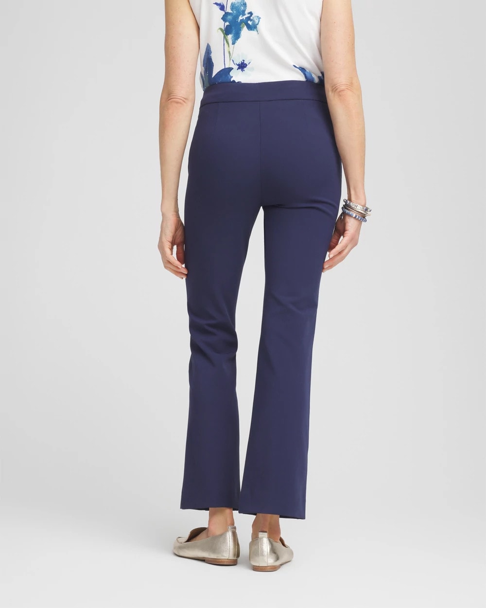 Chico's Lightweight Juliet Kick Flare Pants Passport Blue