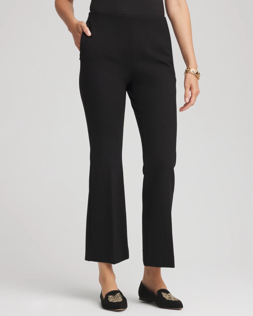 Chico's Juliet Slim Cropped Flared Pants Black