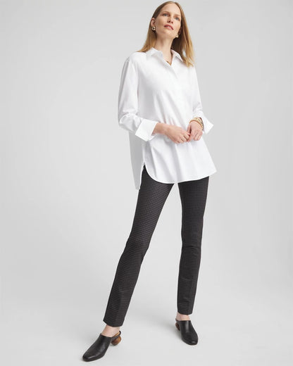 Chico's Juliet Tonal Check Pants Black