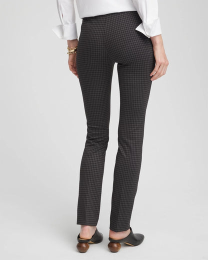 Chico's Juliet Tonal Check Pants Black