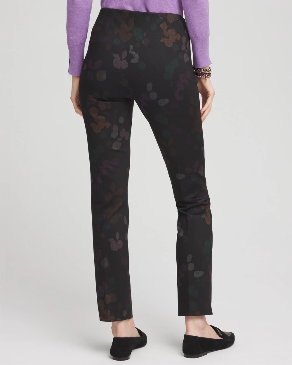 Chico's Juliet Floral Ankle Pants Black