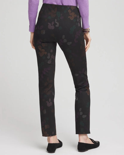 Chico's Juliet Floral Ankle Pants Black