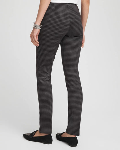 Chico's Juliet Tonal Check Ankle Pants Black