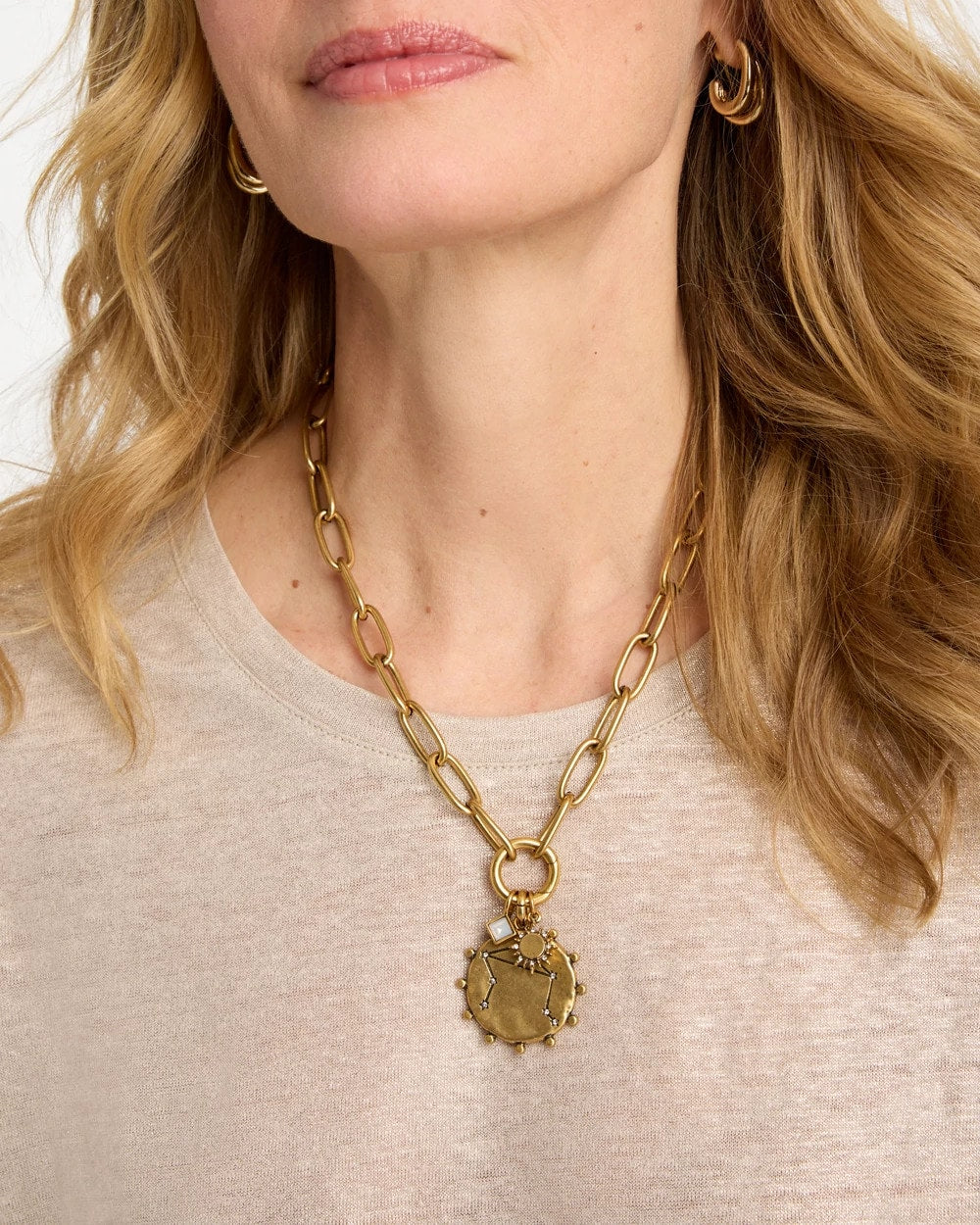 Chico's Libra Zodiac Charm Pendant Mixed Metals