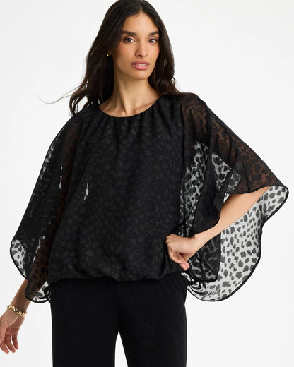 Chico's Travelers™ Bubble Hem Top Travelers Black