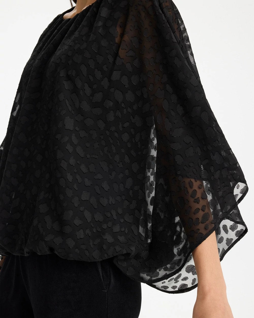 Chico's Travelers™ Bubble Hem Top Travelers Black