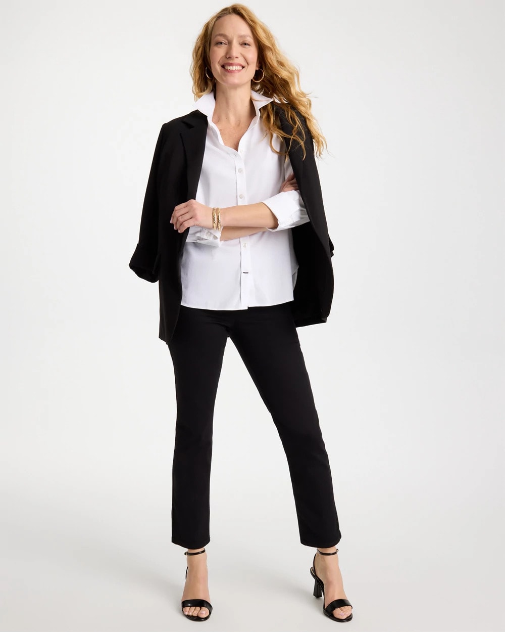 Chico's Pull-On Straight Jeans Black