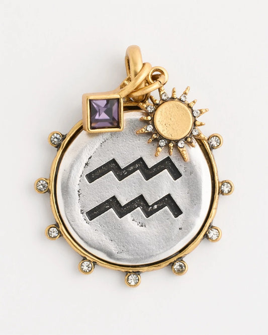 Chico's Aquarius Zodiac Charm Pendant Mixed Metals