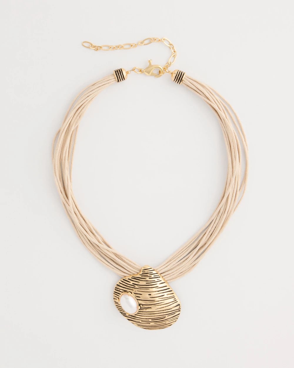 Chico's Golden Shell Pendant Necklace Gold