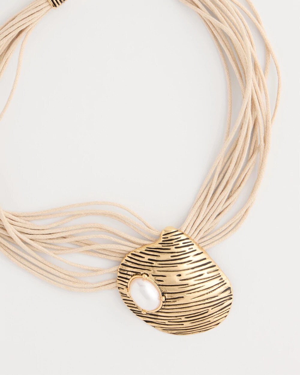 Chico's Golden Shell Pendant Necklace Gold