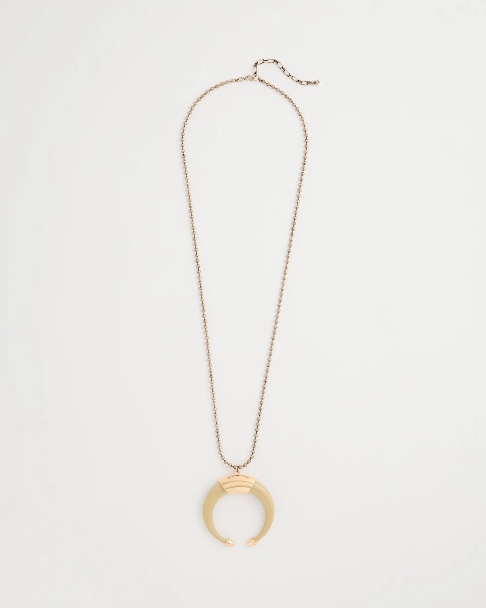Chico's Long Horn Pendant Necklace Neutral