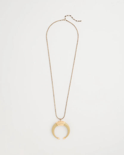 Chico's Long Horn Pendant Necklace Neutral